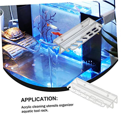 LIOOBO Aquarium Cleaning Tool Holder Acrylic Water Grass Stand Fish Tank Organizer