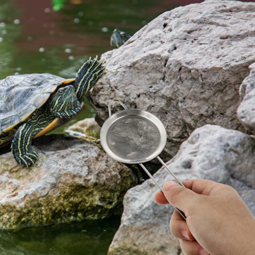 NUOBESTY 2pcs Stainless Steel Reptile Sand Substrate Scoop Shovel Sifter Fine Mesh Metal Reptile Litter Cleaner Scooper for Sand Bedding