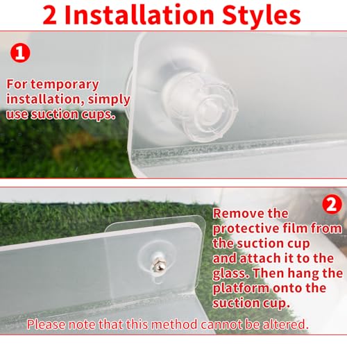 Axolotl Hammock Ledge for Aquarium and Feeding Dish with Suction Cup, 2-in-1 Axolotl Tank Accessories Set, Axolotls Transparent Acrylic Shelf Perch Hammock with Adhesive Pads, Aquarium Decor