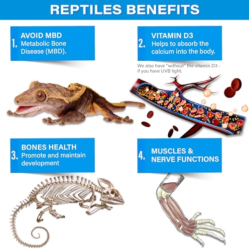 4oz All Reptile Calcium NO D3, Phosphorus-Free, Ultrafine, USA Made | Pure 100% calcium carbonate for UVB setups! Ultrafine, phosphorus-free dust coats feeders easily to prevent MBD