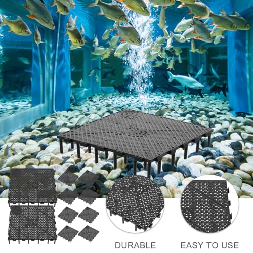 ULTECHNOVO Fish Tank Bottom Filter Plate 10 Pcs Aquarium Undergravel Filter Plates Splicing Bottom Board for Substrate Separation Water Flow Fish Breeding 5.90 X 5.90 X 1.06 in