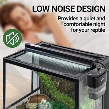 REPTI ZOO 800ml Portable Mister Fogger for Reptile Tank Enclosure - Terrarium Misting System With 2 Nozzles for Amphibians and Rainforest Plants