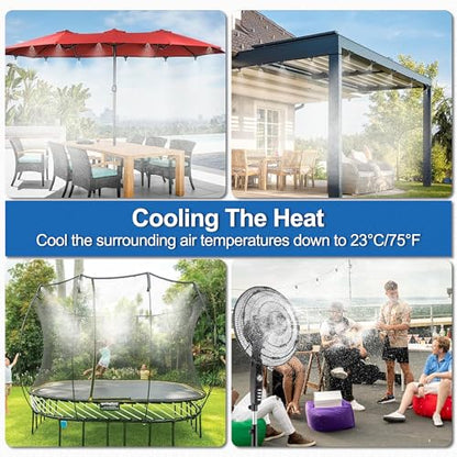 Misters for Outside Patio,Outdoor Water Misting Cooling System,75FT|23M. | Backyard Mist Kit for Garden,Greenhouse,Fan,Deck,Umbrella,Canopy,Pool,Porch.Trampoline Sprinkler Park,BBQ Party Accessories - size: 75FT