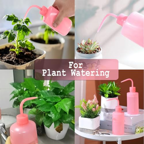 Wash Bottles - 3pcs Pink Squeeze Bottles 8oz tattoo bottles 250ml Narrow Mouth Squirt Bottles with Scale Labels Spray Bottles for Tattoo Medical Lab Succulent Watering Lash Extension Supplies - size: 3pcs 250ml pink