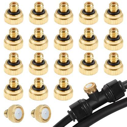 Brass Misting Nozzles for Garden Cooling System 0.012" (0.3 mm) 10/24 UNC (20 PCS) - color: 20 PCS
