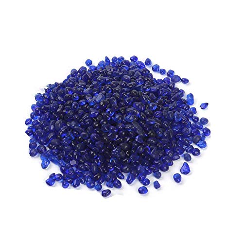 Decorative Stones,Glass Stones,1 Lb About 460 G Irregular Sea Glass Pebbles Artificial Glaze Crystal Stones Rocks for Vase Filler,Table Scatter,Aquarium Decoration,Air Plants Decoration (Navy Blue) - color: Navy Blue