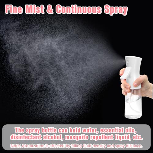 Continuous Spray Bottle,Hair Spray Bottle,Plants Water Spray Mist Bottle,Ultra-Fine Spray Bottle for Hair,Skincare, Plant Care, Pet Grooming, Cleaning,2 Pcs (6.8 oz White)-Christmas - color: White-2 Pcs, size: 6.8 Ounces