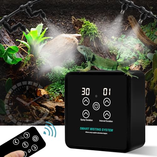 MECESOR Automatic Reptile Mister Humidifier with Timer,Programmable Terrarium Reptile Mister System for Chameleons, Snakes,Frogs,Turtles & Lizards - Smart Spray Control