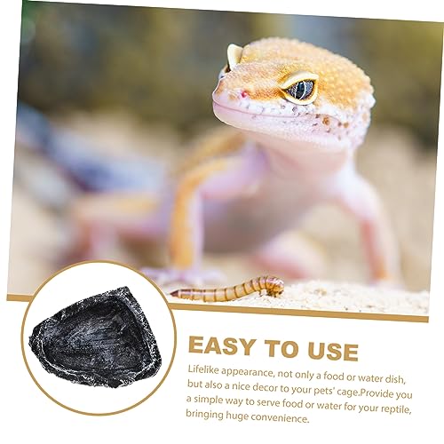 DOITOOL Reptile Water Basin Resin Turtle Feeding Bowl Reptile Worm Dish Decor Water Bowl Snake Bearded Dragon Dish Frog Terrarium Food Feeder Gecko
