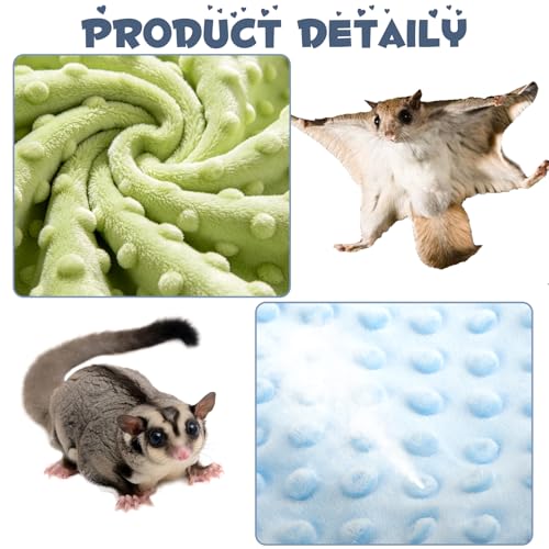 4-Piece Sugar Glider Bonding Pouch Carrier Bag, Durable Polyester Small Animal Sleeping Bag with Adjustable Shoulder Strap for Hamster, Rat, Chinchilla, Hedgehog - Travel and Cage Accessories