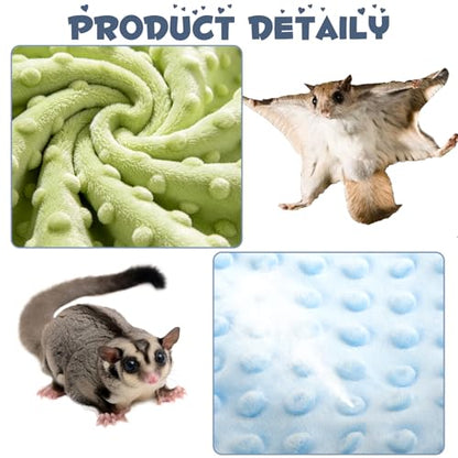 4-Piece Sugar Glider Bonding Pouch Carrier Bag, Durable Polyester Small Animal Sleeping Bag with Adjustable Shoulder Strap for Hamster, Rat, Chinchilla, Hedgehog - Travel and Cage Accessories