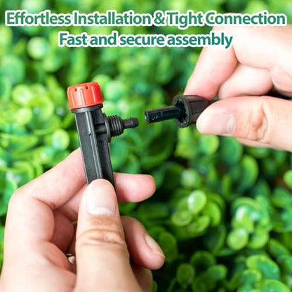 RedChili 10 Pieces Drip Emitters for 1/4" Drip Irrigation Tubing, Adjustable 360 Degree Stream Drip Emitters with Stake 360° Full Circle 8 Hole Stream Emitters Garden Two Way Irrigation Micro Drippers - size: 25P StreamEmitter(Two Way)