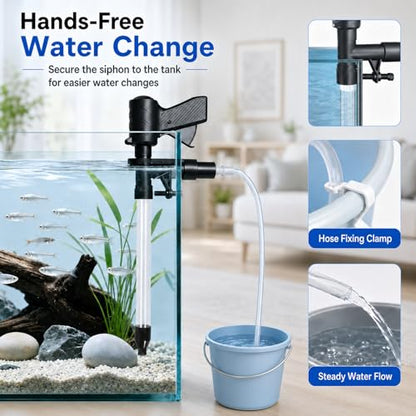 Fish Tank Cleaner Kit, Gravel Vacuum for Aquarium, Aquarium Vacuum & Siphon, Fish Tank Cleaning Kit, Aquarium Vacuum Gravel Cleaner