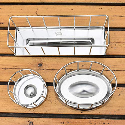 La La Pet® Reptile Water Bottle Stainless Steel Turtle Automatic Feeders Waterer Pet Dispenser Bottle Food and Water Feeding Dish Bowl for Lizard Tortoise Chameleon Round S - size: S
