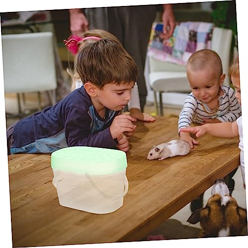 YARNOW 2pcs Portable Hamster Boxes and Turtle Containers with Thickened Lid Reptile Cages for Travel Comfortable Ventilation Design - color: Green