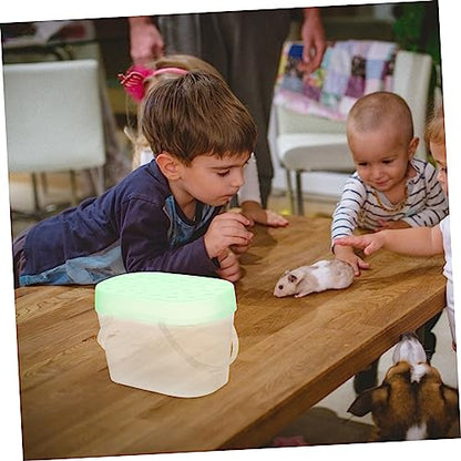 YARNOW 2pcs Portable Hamster Boxes and Turtle Containers with Thickened Lid Reptile Cages for Travel Comfortable Ventilation Design - color: Green
