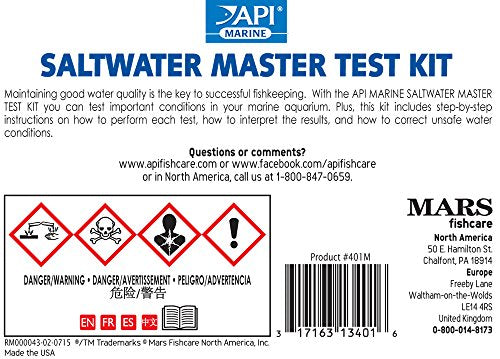 API SALTWATER MASTER TEST KIT 550-Test Saltwater Aquarium Water Test Kit - style: Saltwater