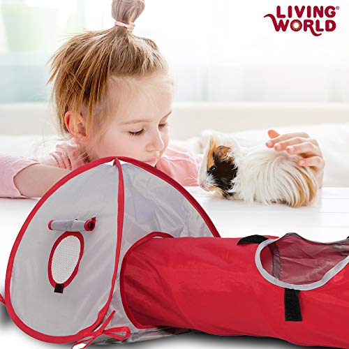 Living World Pet Tunnel, Red/Grey - size: Medium