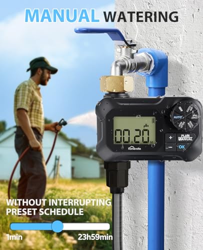 Automatic Misting Cooling System with Timer, 91.8FT Misting Line | 24 Brass Nozzles, 3/4" Brass Adapter, For Patio Misting, Grenhouse Watering & Chicken Coop Cooling - size: 91.8FT / 28M