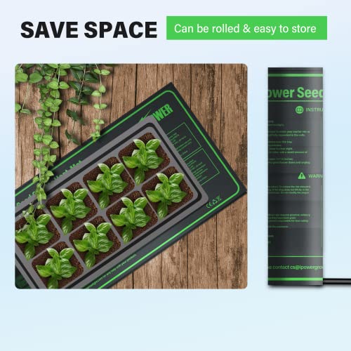 iPower 10" x 20" Waterproof Durable Seedling Heat Mat Warm Hydroponic Plant for Indoor Gardening Germination Starting, 2 Pack - size: 10" x 20"(x2), style: Heat Mat