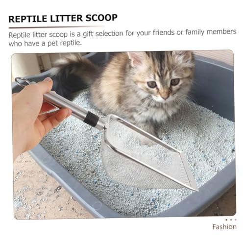 Stainless Steel Reptile Litter Scoop 1.5x1.5mm Fine Mesh Shovel for Cat and Hamster Sand Pet Waste Removal Tool