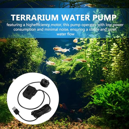 BESPORTBLE Micro Submersible Water Pump for Aquarium Fish Tanks and Garden Fountains Compact Quiet Usb Pump with Led Light for Rockery and Decoration