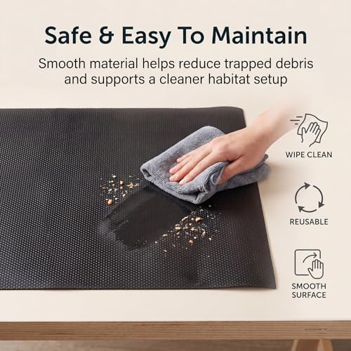 2 Pcs Reptile Carpet Bedding, 35.4×15.7" Bearded Dragon Tank Accessories with 16 Pcs Anti-Slip Pads, Leopard Gecko Tank Liner Mat for Bearded Dragons, Lizards, Geckos, Snakes & All Reptiles