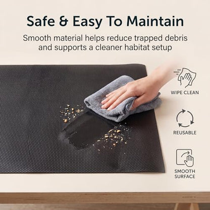2 Pcs Reptile Carpet Bedding, 35.4×15.7" Bearded Dragon Tank Accessories with 16 Pcs Anti-Slip Pads, Leopard Gecko Tank Liner Mat for Bearded Dragons, Lizards, Geckos, Snakes & All Reptiles