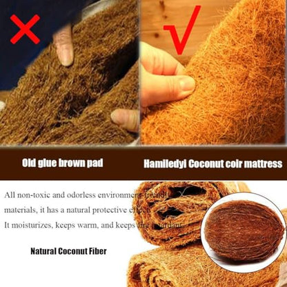Hamiledyi Reptile Carpet 40" L x 16" W Natural Coconut Fiber Tortoise Carpet Mat for Pet Terrarium Liner Reptile Supplies for Lizard Snake Chamelon Turtle Bedding Bunny Rabbit Mat - size: 1 Pack/40 x 16 Inch