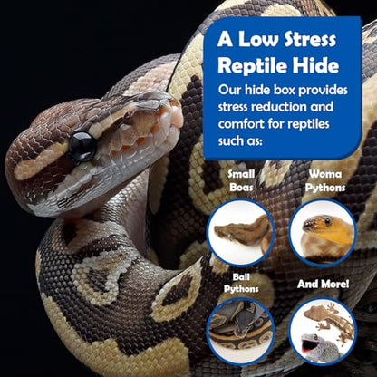 Pangea Reptile Hide Box, X-Large 16.25"x11"x4.5" | Fits Most Standard Rack Units, Usable as Snake Tank Accessories, Good for Ball Python, Boas, Leopard Geckos, Kingsnake - size: F- X-Large
