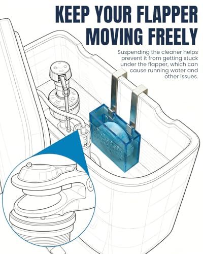 Upgraded Toilet Tank Tablet Holder, Blue Acrylic Automatic Bowl Cleaner Dispenser Basket, Fits Large 3.5oz Bleach Tablets, Over-Tank Hanger with Rustproof Hooks for Bathroom (Acrylic Blue)
