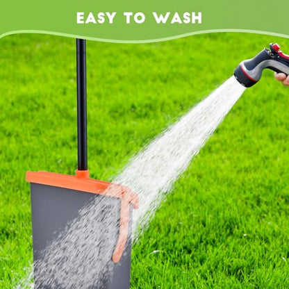Dog Pooper Scooper for Large Dogs, 46" Long Handle Adjustable Pooper Scooper for Large Dogs，Dog Pooper Scooper with 75 Waste Bags，Large Capacity Swivel Bin & Rake
