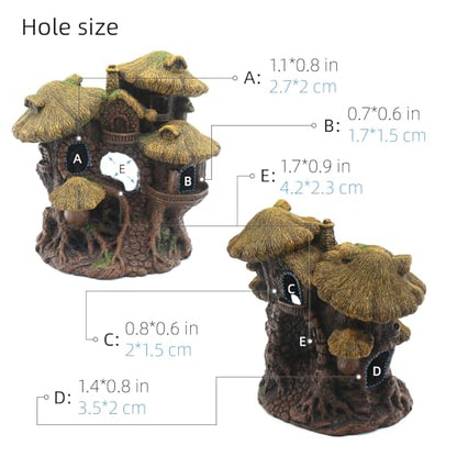 relaqcc Fish Tank Decorations Hideaway Cave, Fish Tank House Accessories for Amphibians, Goldfish, Shrimp, Conch