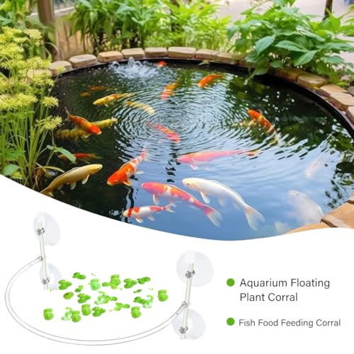 Aquarium Floating Plant Corral, Floating Plant Fence Fish Tank Accessories Aquarium Decoration for Intercepts Floating Plants, Fish Feeding (Aquarium Floating Plant Corral)