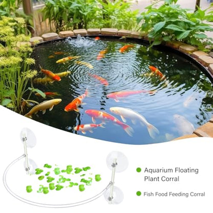 Aquarium Floating Plant Corral, Floating Plant Fence Fish Tank Accessories Aquarium Decoration for Intercepts Floating Plants, Fish Feeding (Aquarium Floating Plant Corral)