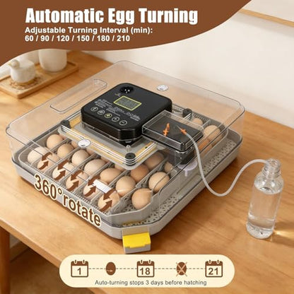 Nest IV - 48 Egg Incubator for Breeders, Fully Automated, Accurate Humidity & Temp Control, Chick Separator, Flexible Egg Spacing, Custom Incubation Days, Auto Turning & Auto Stop, Easy Monitoring - size: 48 Egg [Black]