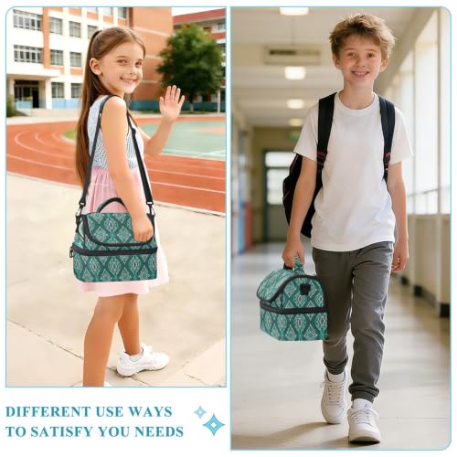 Snakes Skin Insulated Lunch Tote Bag Organizer for Women | 8L Double Deck,Large Lunch Box with Shoulder Strap,Thermal Meal Prep Cooler,Suitable for School Work Picnic Office Travel