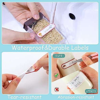 480 Baby Bottle Labels for Daycare, Waterproof Self-Laminating | Cute Animal Design, 2 Sizes, For Bottles, Lunch Boxes And School Gear - style: Cute Animal Style