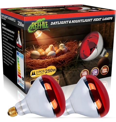 250W Heat Lamp Red Infrared Bulbs, Flood Light Heat Lamp Bulb for Food Service, Brooder Bulb, Chicks, Pet, Bathroom, Light Therapy Use, Glass, 2 Pack - style: Red Infrared -250W-2Pack