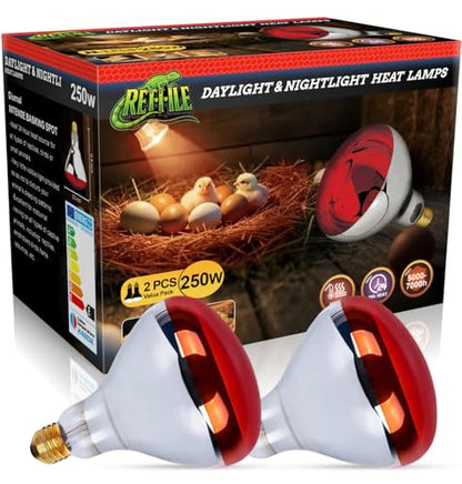 250W Heat Lamp Red Infrared Bulbs, Flood Light Heat Lamp Bulb for Food Service, Brooder Bulb, Chicks, Pet, Bathroom, Light Therapy Use, Glass, 2 Pack - style: Red Infrared -250W-2Pack