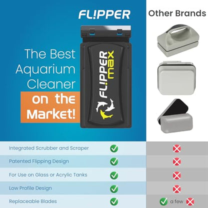 - Flipper Max Aquarium Algae Magnet Cleaner (for Glass or Acrylic Tanks 5/8-1-Inch) … - size: Max