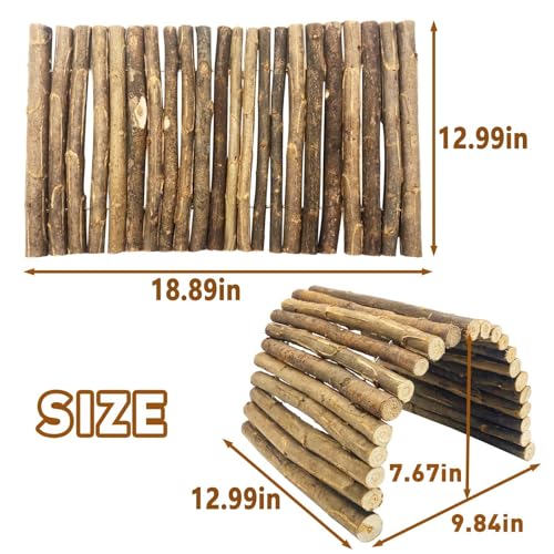 BNOSDM 18.89"x 12.99" Reptile Hideout Wooden Bridge Lizard Hide Caves Bearded Dragon Habitat Accessories for Gecko Snake Frog Chameleon Iguana Tortoise