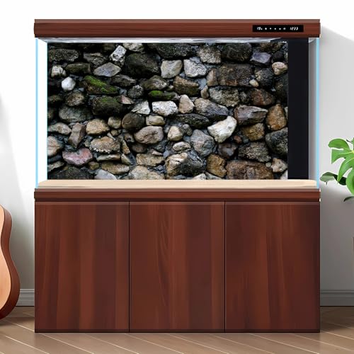 Rock Aquarium Background Stone Fish Tank Background Natural Rocky Glass Terrarium Background Rock Wall Aquarium Background Stone Rock Reptile Habitat Background Stone Tank Backdrop 24x12in - color: Rock Grey, size: 24(W)x12(H)inches/ 60(W)*30cm(H)