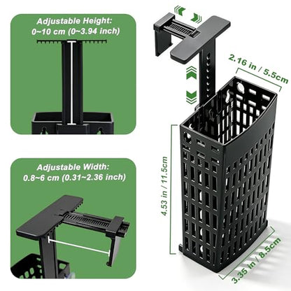 Adjustable Aquarium Plant Holder, Top Hanging Design Fish Tank Plant Holder | 2 Pack Upgraded Aquarium Plant Holders, Adjustable Width Height, Fits Tank Edges up to 2.3 in, for Aquaponics Aquascaping