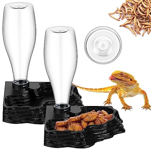 Mumufy Reptile Water Feeder, 2 Pack, Automatic Water Dispenser, 13.5Oz, for Bearded Dragon, Terrarium, Turtle, Geckos, Frog - color: black, clear
