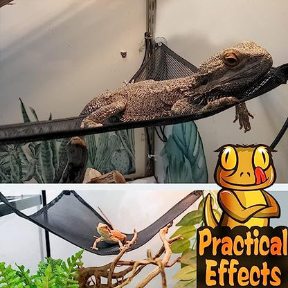 Bearded Dragon Hammock Reptile Hammock for Axolotl,Geckos,Lizards,Breathable Mesh Bearded Dragon Tank Accessories for Snakes,Chameleon,Fish - size: 18*12*9inch