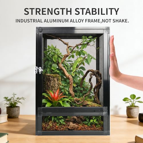 33 Gallon Reptile Enclosure 26"x17"x17" Mesh Chameleon Cage,Superior Ventilation Vertical Screen Tank for Chameleon,Crested Geckos,Leopard Geckos,Bearded Dragon,Lizards,Spider,Butterfly