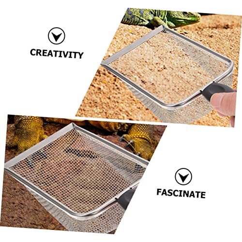 2Pcs Reptile Litter Scoop Fine Mesh Shovel for Easy Cleanup of Tortoise Lizard Gecko Waste Terrariums and Aquariums Durable and Comfortable Handle