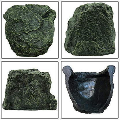 PINVNBY Large Reptile Hideout Cave,Resin Tortoise Hide Rock Turtle Hideaway House Lizard Box Shelter Habitat Decoration for Gecko Spiders Frogs Fish Turtles Hermit Crabs(3 Pcs)