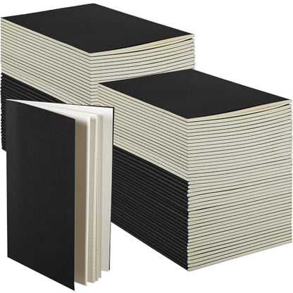100 Pcs Journals Notebooks Bulk - Kraft Softcover A5 Small Notebooks 5.5 Inch x 8.3 Inch Notepads with 60 Page 30 Sheet for Writing Sketch Travel Office Supplies(Black,Dot) - color: Black, style: Dot